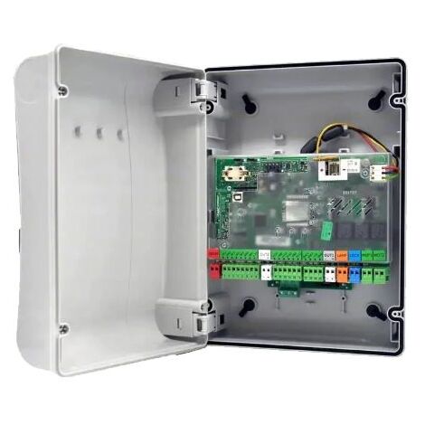 Faac – Centrale de commande E124S 790305 pour portail battant – Alimentation 24V DC – Programmation via PC/MAC – Détection d'obstacles