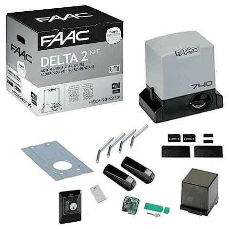 Faac Delta 2 Kit Automazione Per Cancelli Scorrevoli ad uso Residenziale con peso Max 500KG con lamp