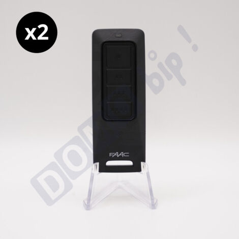 FAAC FDS - XT4 433/868 FDS (référence 787018) - Lot de 2 télécommandes 4 canaux BiFréquence pour portail et porte de garage - Nouvelle Génération FDS - Codage Sécurisé - Télécommande Compatible SLH et