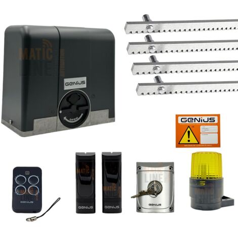 FAAC GENIUS BLIZZARD 230V KIT AUTOMAZIONE PER CANCELLI SCORREVOLI MAX 900 KG DI PESO CON 4MT CREMAGLIERA