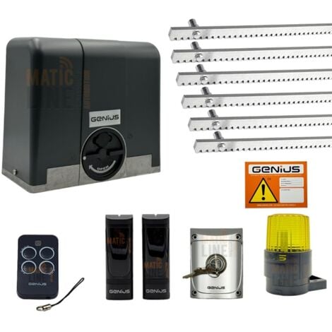 FAAC GENIUS BLIZZARD 230V KIT AUTOMAZIONE PER CANCELLI SCORREVOLI MAX 900 KG DI PESO CON 6MT CREMAGLIERA