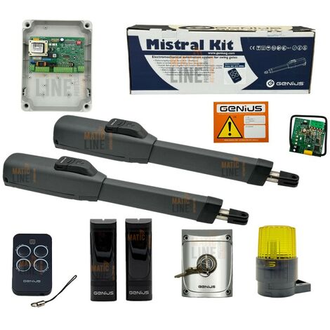 KIT APRICANCELLO FAAC GENIUS GB300 230V PER CANCELLI 2 ANTE CON 4