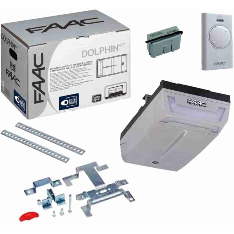 Faac – Kit de motorisation de garage 24V – Motoréducteur électromécanique à tracter – Hauteur max 2,6m – Résistance anti-effraction