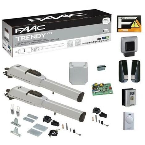 Faac – Kit de motorisation de portail 230V – Actionneur électromécanique pour vantail jusqu'à 1,8 m – Poussée 200 daN – IP54 - 104419445