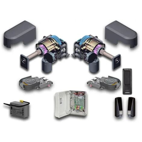 Faac – Kit de motorisation de portail battant 24V – Pour vantaux jusqu'à 2,5m – Moteur électromécanique S2500i – 104250445PLUS1