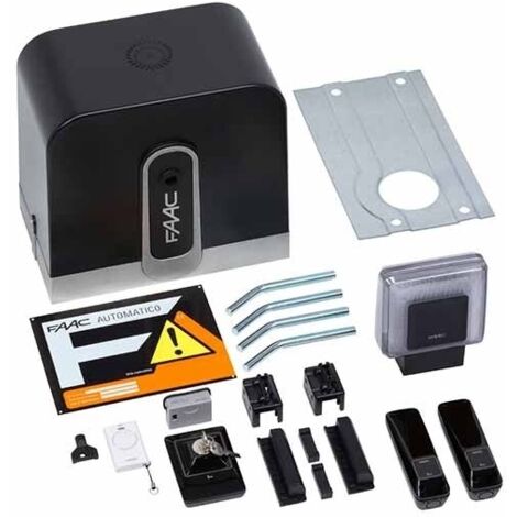 Faac – Kit de motorisation de portail coulissant 24V – Charge max 400 kg – Fréquence 868 MHz – Moteur avec encodeur virtuel – 105999144
