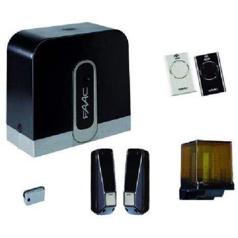 Faac – Kit de motorisation de portail coulissant 24V – Charge max 400 kg – Moteur C720 – Vitesse d'ouverture 8 à 18 m/min – Sécurité anti-écrasement - maxi400Kg