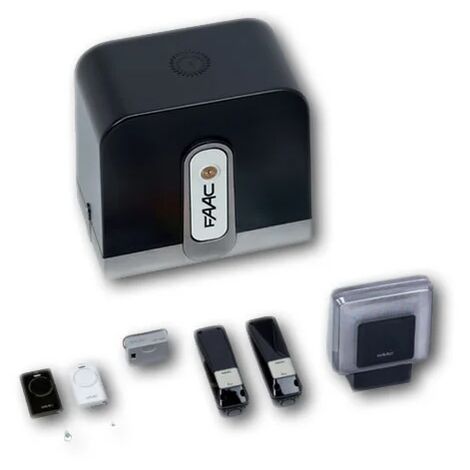 Faac – Kit de motorisation de portail coulissant 24V – Charge maximale 800 kg – Fréquence 868 MHz – Moteur avec encodeur virtuel – 10599914 - 868MHz