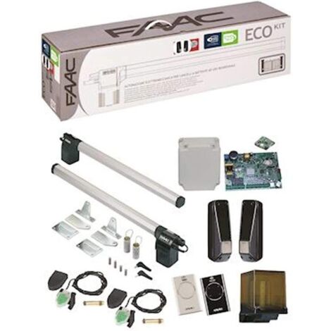 Faac – Kit de motorisation pour portail battant – Moteur autobloquant – Longueur de vantail jusqu'à 2.3m – Dispositif anti-écrasement - 105632146