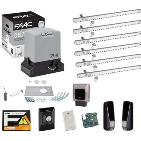 FAAC KIT DELTA 3 741 PER CANCELLO SCORREVOLE PORTATA 900KG 220V CON 6MT DI CREMAGLIERA 105630445/6