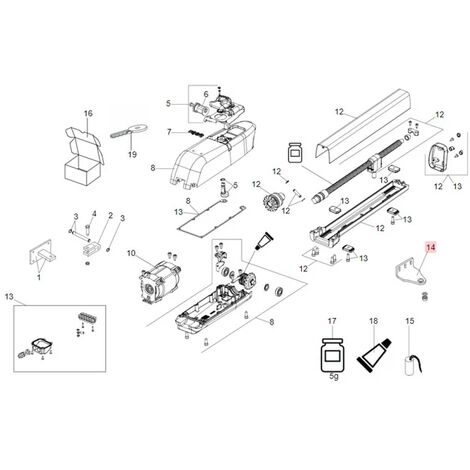 Faac – Patte de fixation antérieure pour motorisation de portail 413 – Compatible 24V et 230V – 722809