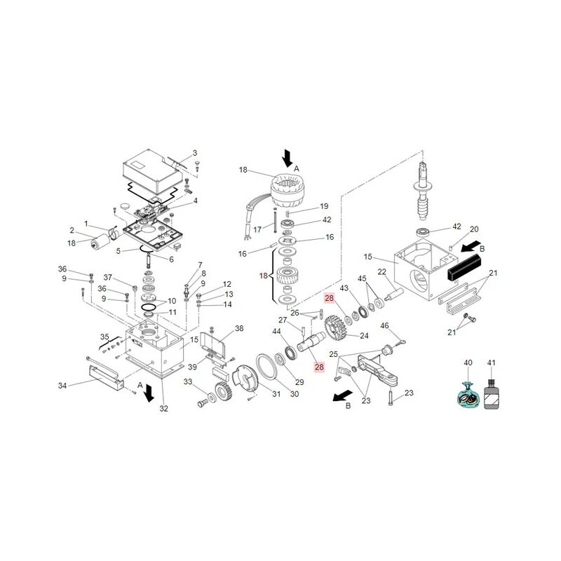 Pièce détachée arbre lent 746-844 7180785 - Faac