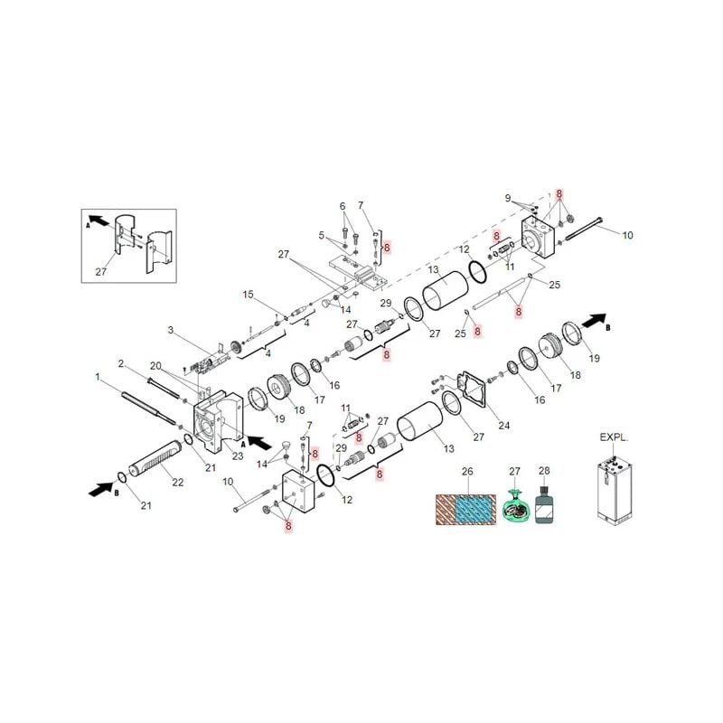 Pièce détachée groupe bride et tube 760 cr 63003360 - Faac