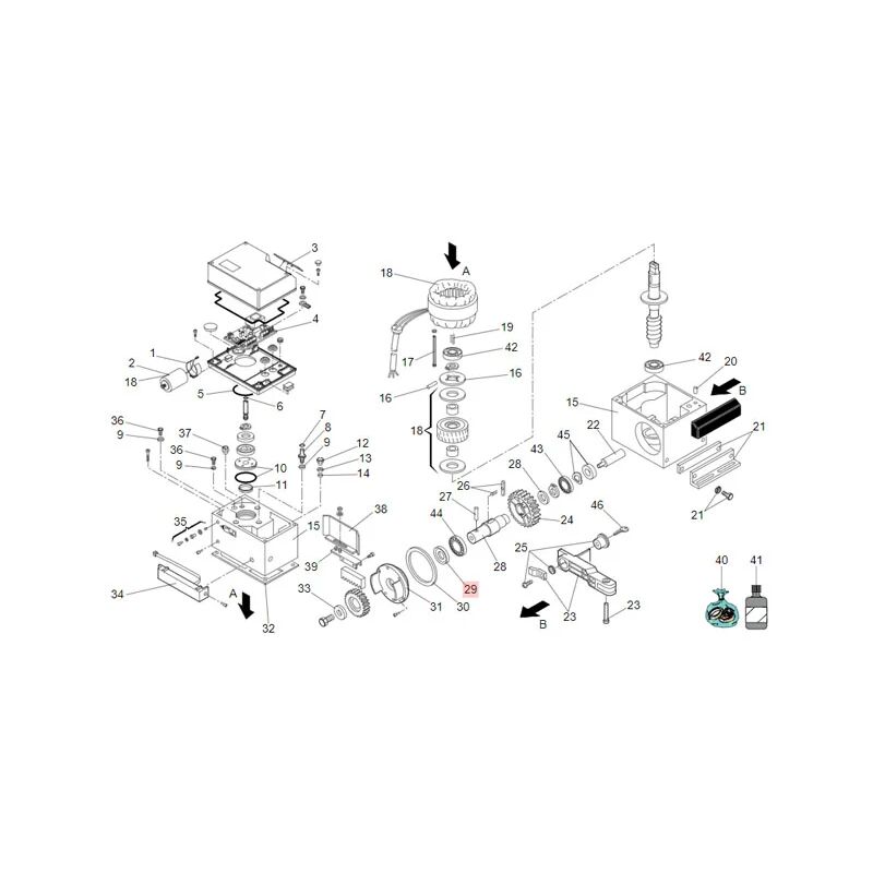 Pièce détachée joint arbre rotatif lab.a 25407 fkm 7093005 - Faac