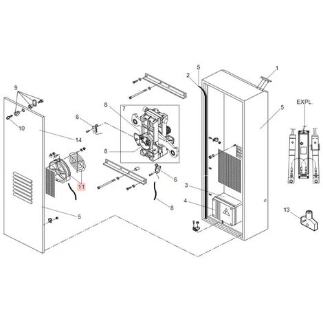 faac pièce détachée groupe ventilateur et grille 620/640 63003317