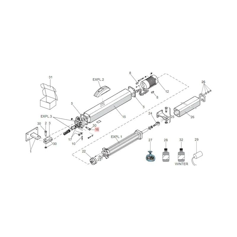 faac pièce détachée pivot long 400-402 7182175
