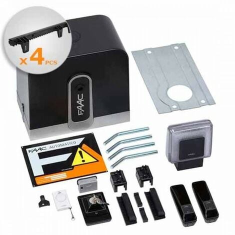 FAAC RAPID KIT 400kg Automazione Cancello Scorrevole Con 4 Mt Cremagliera Nylon