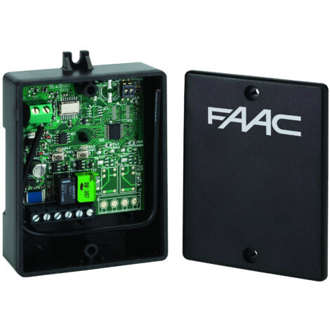 Faac – Récepteur radio 868MHz bicanal pour motorisation – Tension 24V – Compatible avec systèmes de sécurité – Installation facile