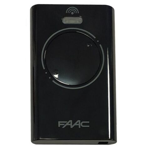 FAAC XT2 433 SLH Noire - Télécommande à 2 canaux - Codage Rolling Code SLH sécurisé - Compatible motorisation FAAC - Référence 7870071