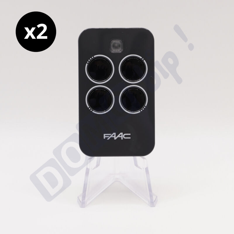 XT4 433 rc grise (réf. 787456) - Lot de 2 télécommandes 4 boutons pour portail et porte de garage - Fréquence 433,92 MHz - Rolling Code - Remplace