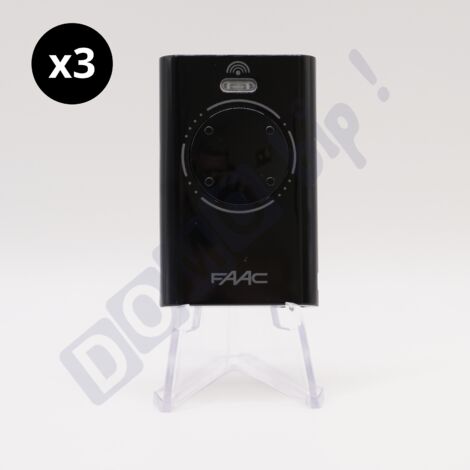 FAAC XT4 433 SLH Noir - Lot de 3 télécommandes pour portails et porte de garage 4 Canaux - Codage : Rolling Code - Référence 7870081