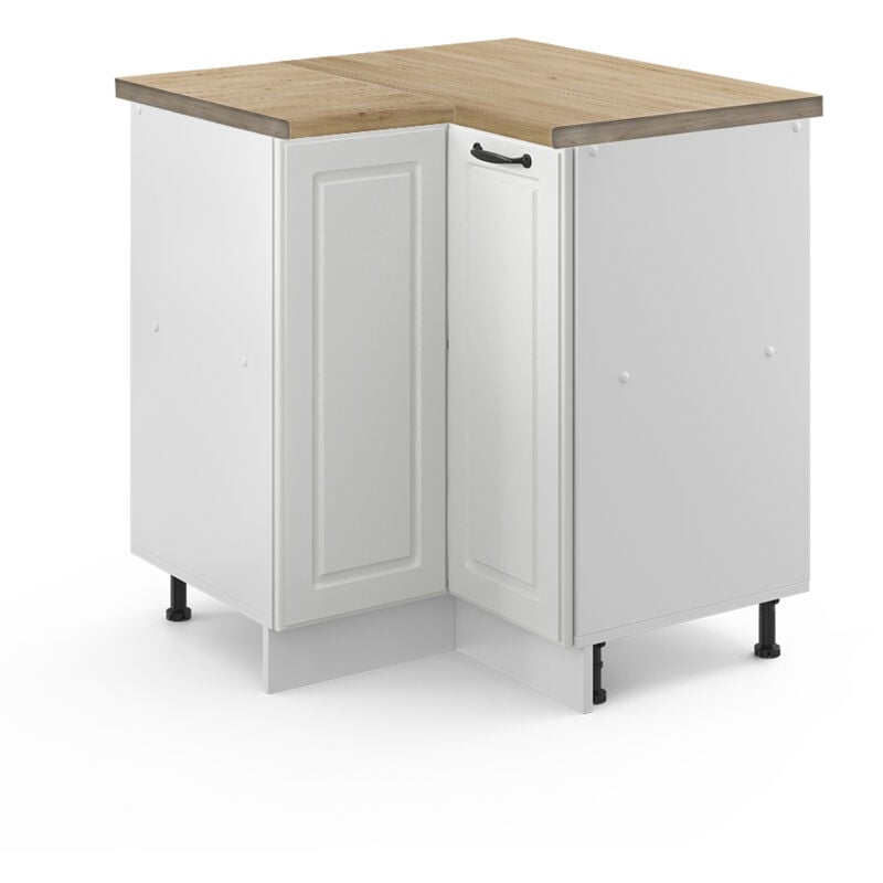 Vicco - Meuble d'angle R-Line, Blanc campagne, 75.6 cm, pt Chêne