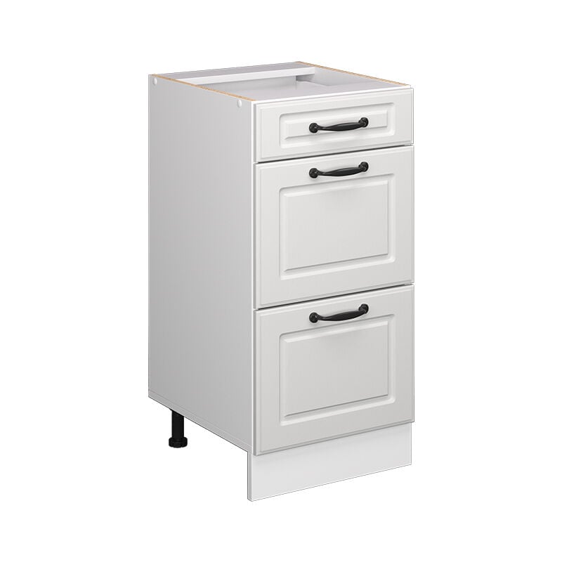 Meuble cuisine R-Line, Blanc campagne, 40 cm avec tiroirs, sans plan de travail Vicco