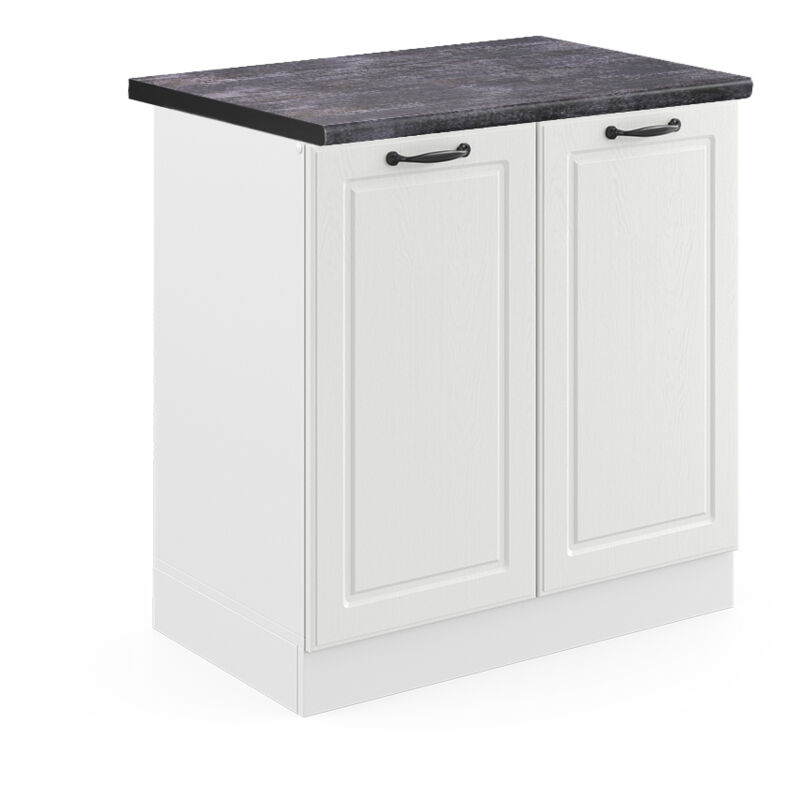 Vicco - Meuble bas sous-évier R-Line, Blanc campagne, 80 cm, pt Anthracite