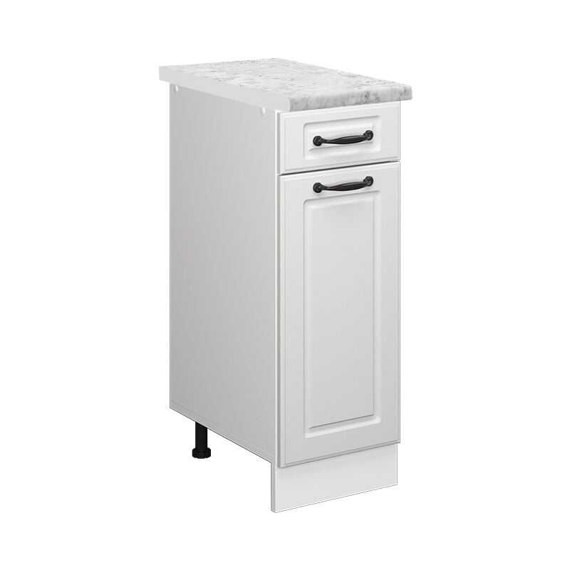 Vicco - Meuble cuisine R-Line, Blanc campagne, 30cm pt Marbre