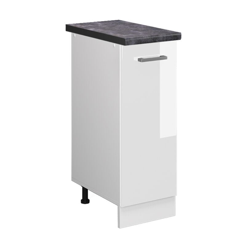 Meuble de cuisine R-Line, Blanc Haute brillance, 30 cm, pt Anthracite Vicco