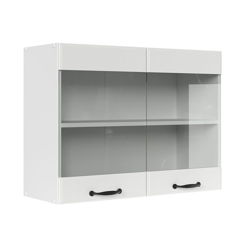 Meuble de cuisine haut vitré R-Line, Blanc campagne, 80 cm Vicco