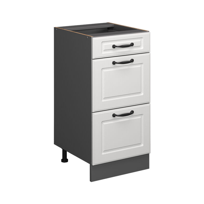 Meuble cuisine R-Line, Blanc campagne, 40 cm avec tiroirs, sans plan de travail Vicco