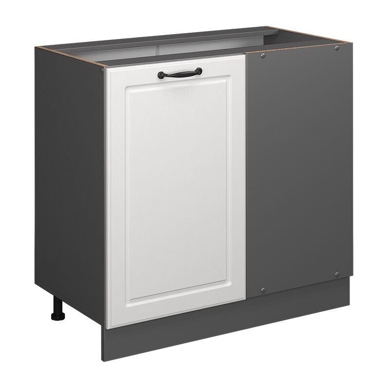 Meuble d'angle R-Line, Blanc campagne, 86 cm sans plan de travail Vicco