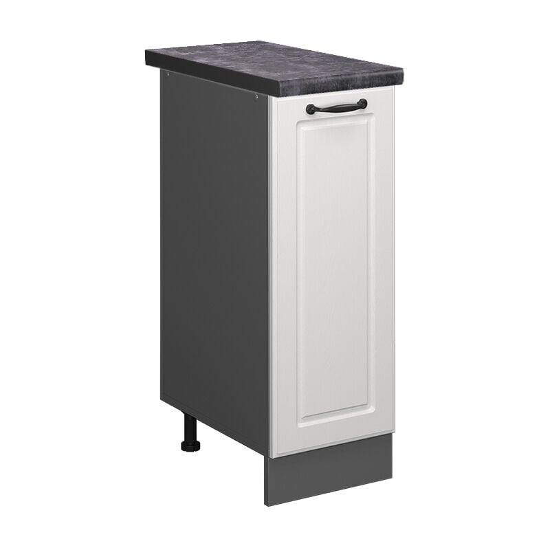 Meuble de cuisine R-Line, Blanc campagne, 30 cm, pt Anthracite Vicco