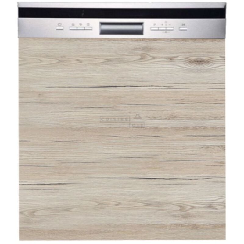 Façade pour lave-vaisselle semi-intégrable Eco Noyer Blanchi l 60 cm