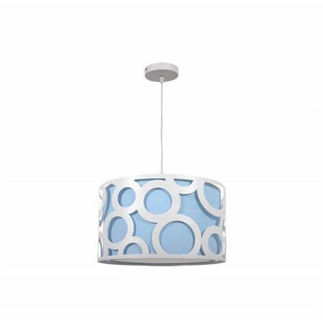 FAB 028293008  Colgante Orlando Azul/blanco 1xe27 REG X30X30