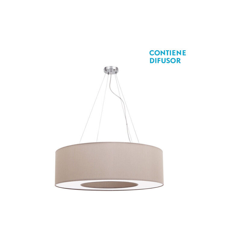 Image of Fabrilamp - Pendente medio haiti 4xe27 cromo/pietra regx65x65 cm