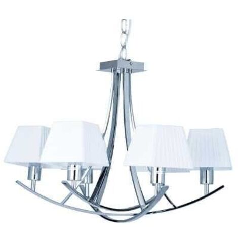 FAB 058356001 | Lampe Série Indiana Blanc / chrome 6xe14 48x70d