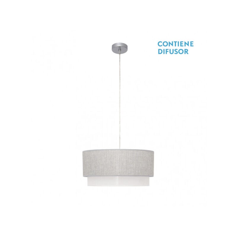Lampe suspendue Kenya 3xe27 Gris/blanc Reg.40d de FABRILAMP.