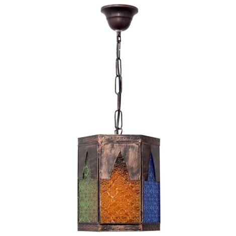FAB 125691002 Colgante Artesanal Meknes 1xe27 Marron/colores Regx16,5d Hexagonal