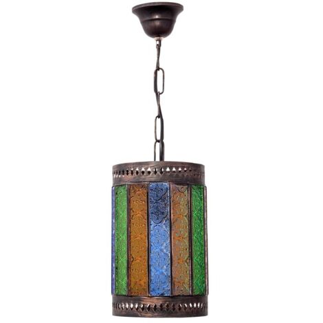 FAB 125791002  Colgante Artesanal Casablanca 1xe27 Marron/colores Regx18d