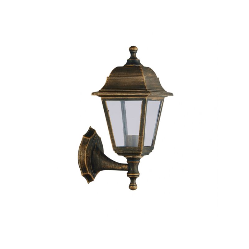Basilico lampada da parete per esterni albahaca 1xe27 oro antico ip44 policarbonato 35x15x19,7 cm