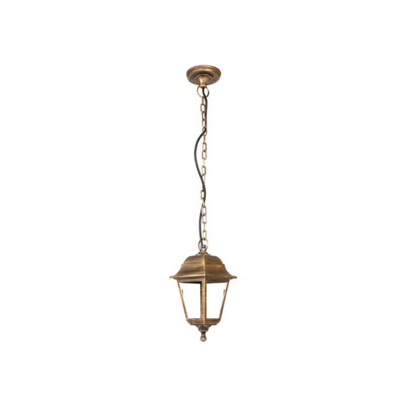 Basil lampada a sospensione per esterno 1xe27 oro antico ip44 policarbonato regx15x15 cm