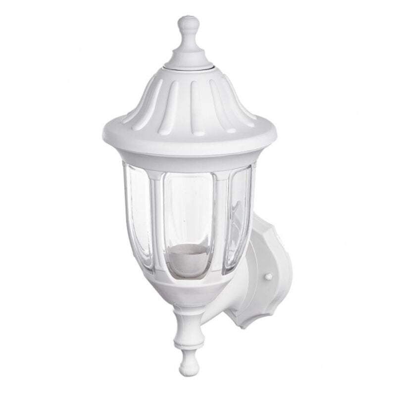 Fabrilamp - angelica applique da esterno 1xe27 bianco ip44 policarbonato 36,2x16,6x20,5 cm