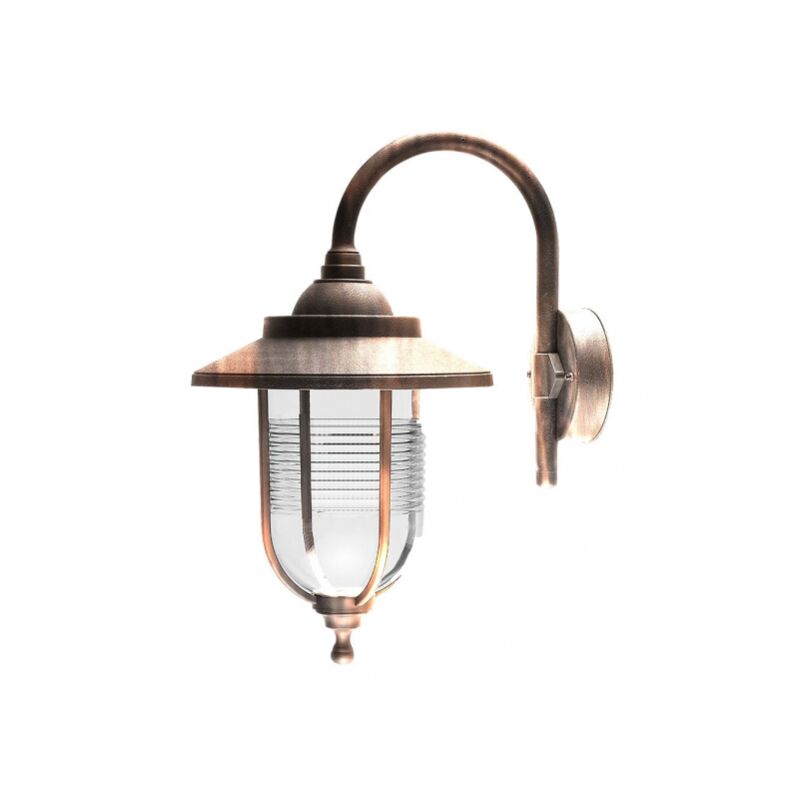 Lampada da parete per esterni cannella 1xe27 oro antico ip44 policarbonato 45,2x25,2x34,2 cm