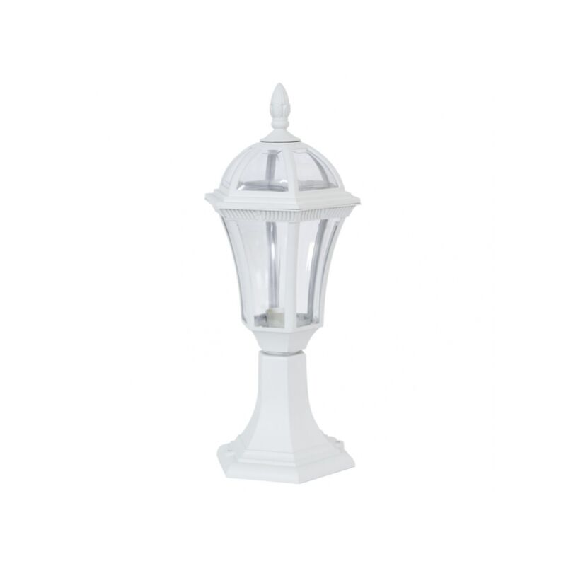 Comino lampada da parete per esterni 1xe27 bianco ip44 policarbonato 47,6x17,6x17,6x17,6 cm