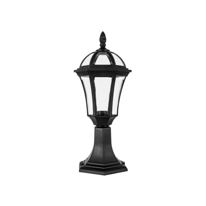 Comino lampada da parete per esterni 1xe27 nero ip44 policarbonato 47,6x17,6x17,6x17,6 cm