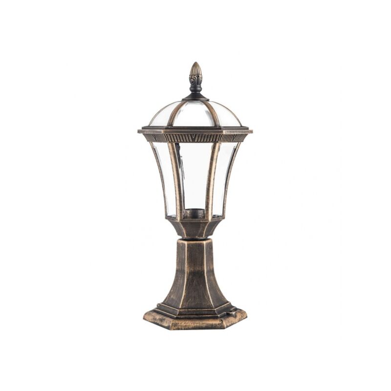comino lampada da parete per esterni 1xe27 oro antico ip44 policarbonato 47,6x17,6x17,6x17,6 cm