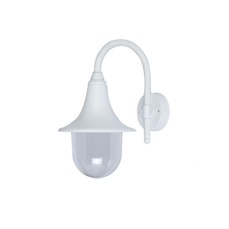 Fabrilamp - Finocchio lampada da parete per esterni 1xe27 bianco ip44 policarbonato 40,8x21,7x32,6 cm
