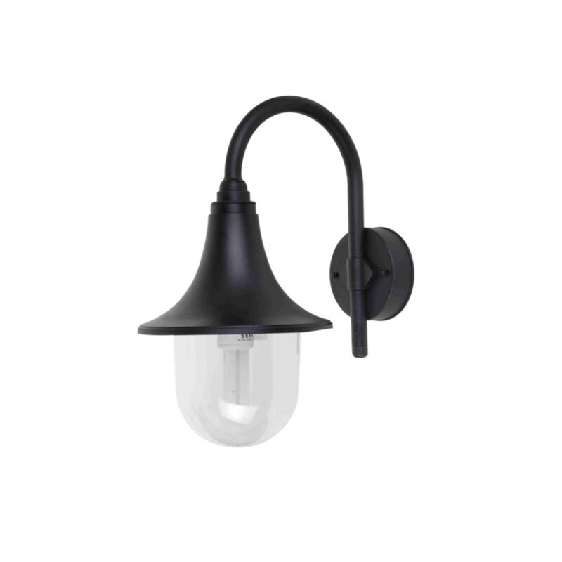 Fabrilamp - Finocchio lampada da parete per esterni 1xe27 nero ip44 policarbonato 40,8x21,7x32,6 cm